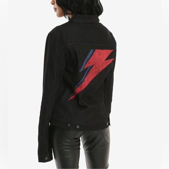David Bowie Girls Denim Jacket in Black NWT • 2XL - Picture 3 of 7